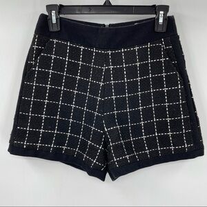 Black & White Woven Dressy Shorts